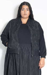 LaLA Black Beetle Flight Bomber Jacket | Black