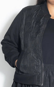 LaLA Black Beetle Flight Bomber Jacket | Black