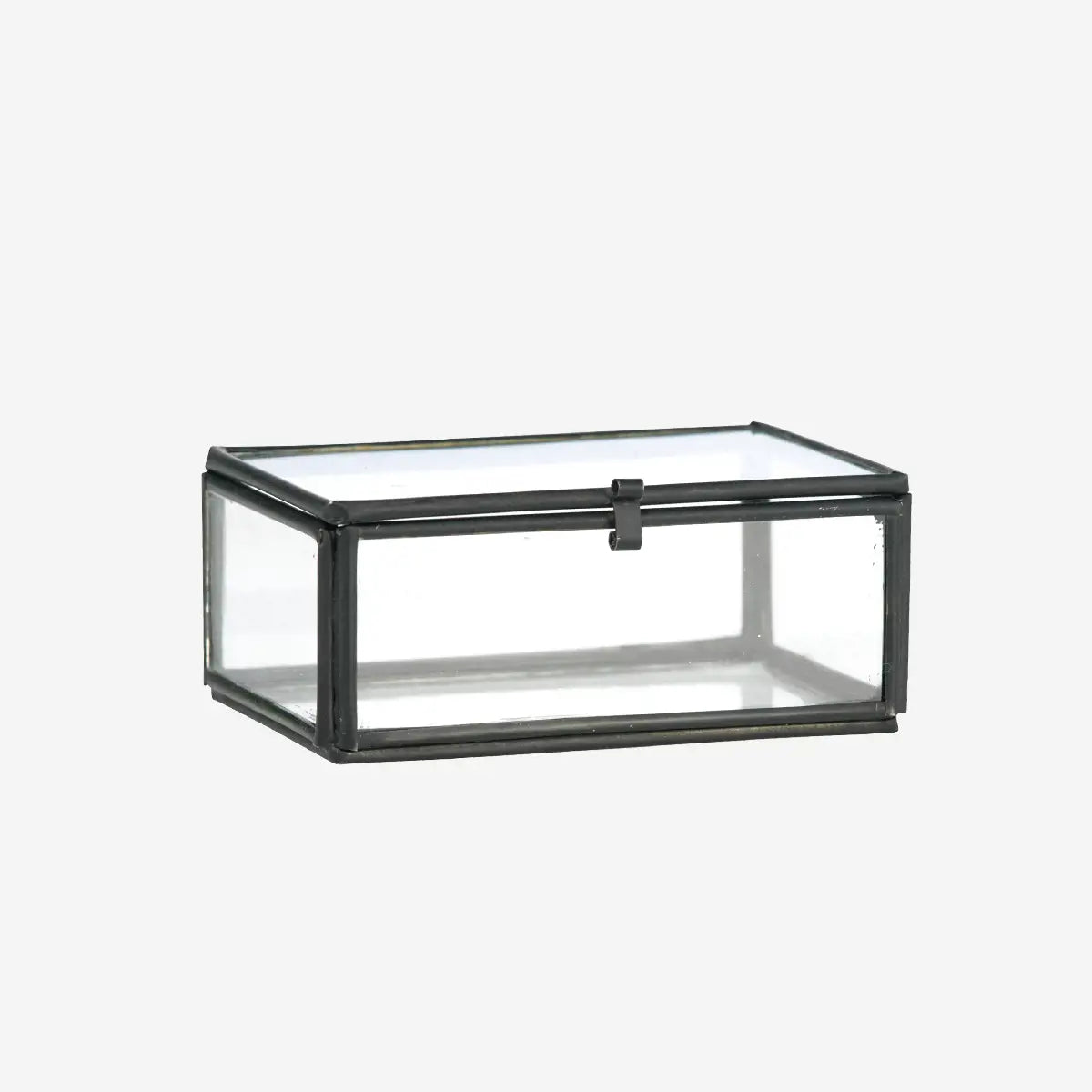 Madam Stoltz Rectangle Glass Box Black Or Brass