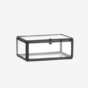 Madam Stoltz Rectangle Glass Box Black Or Brass