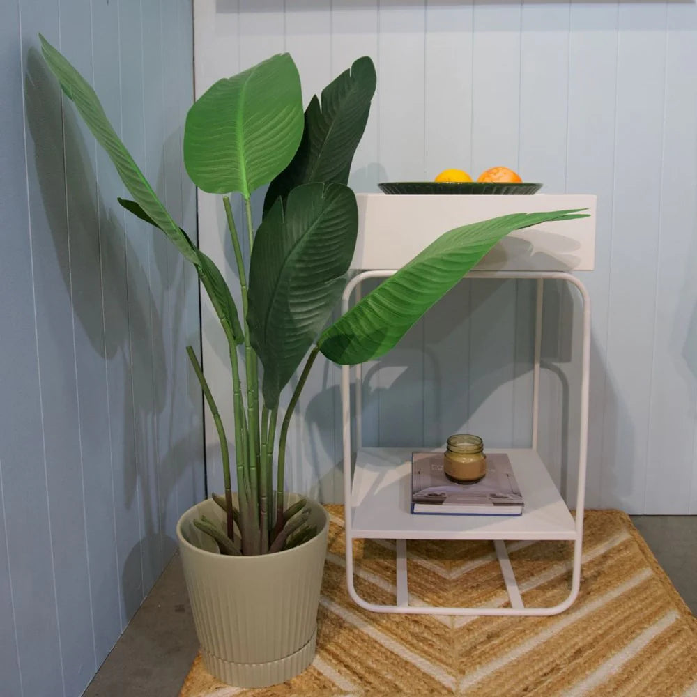 Saffron Inc Metal Planter Square | White