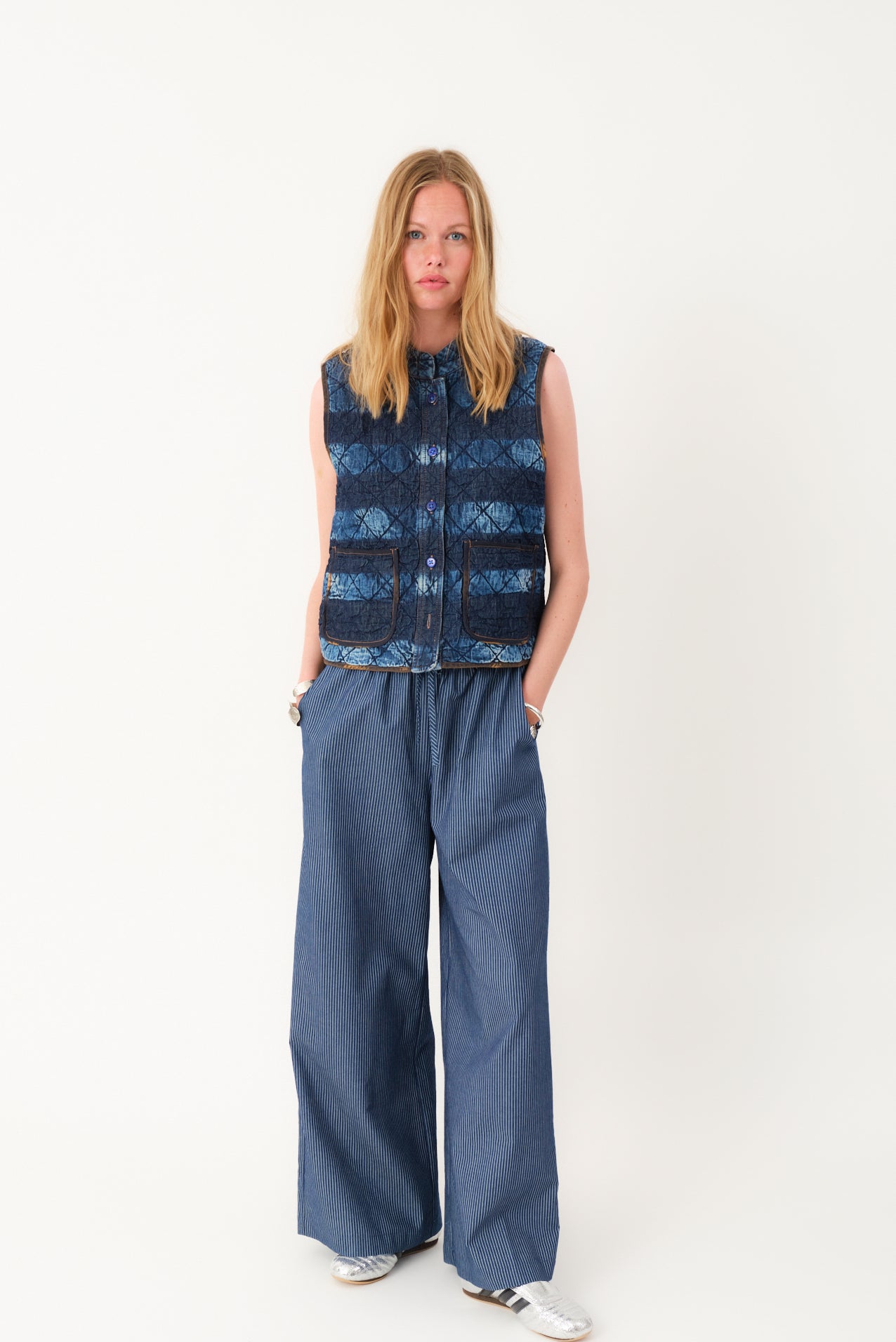 Lollys Laundry Cairo Quilted Vest | Blue