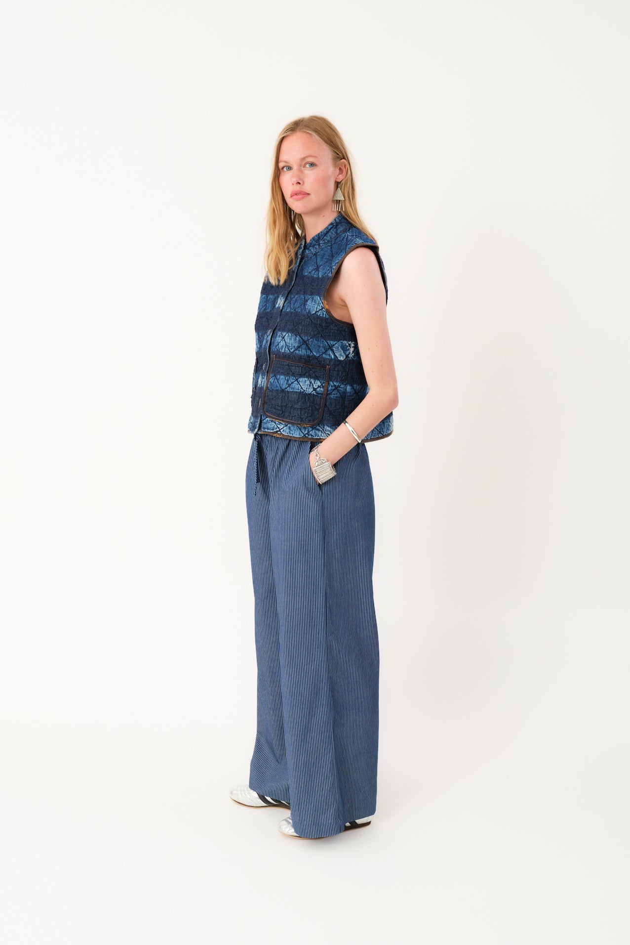 Lollys Laundry Cairo Quilted Vest | Blue
