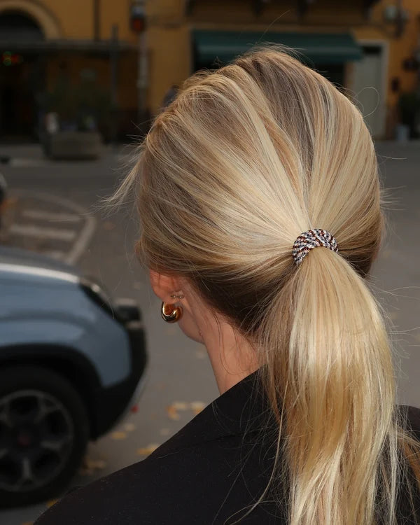 Kknekki Original Hair Ties | Slim Copper Grey Glitter