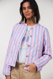 Lollys Laundry Emilia Jacket | Strip Pink Blue
