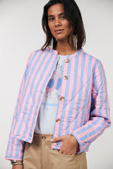 Lollys Laundry Emilia Jacket | Strip Pink Blue