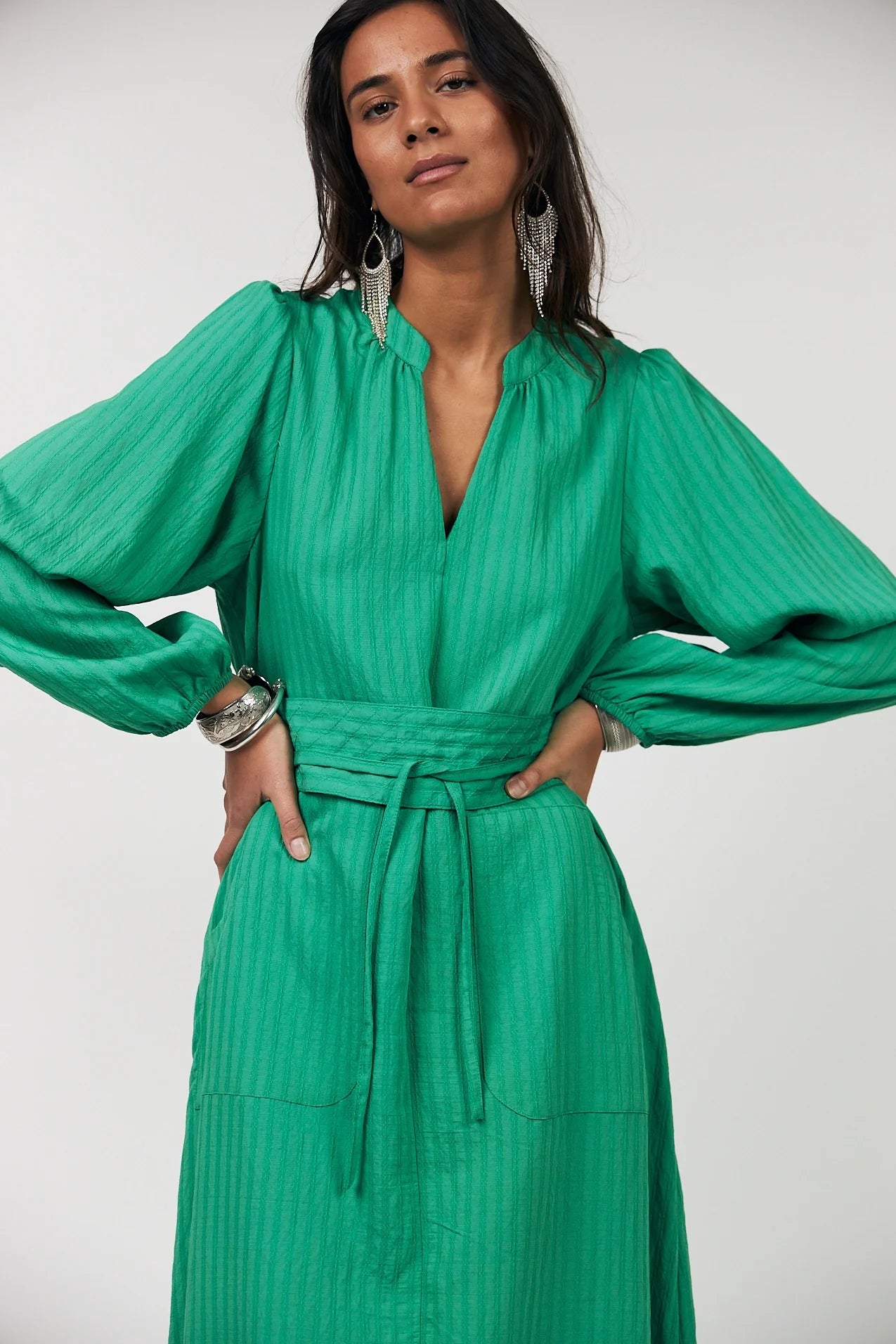 Lollys Laundry Paris Midi Dress | Green