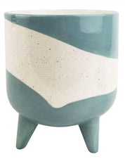 Avery Dot Planter with Legs - Teal