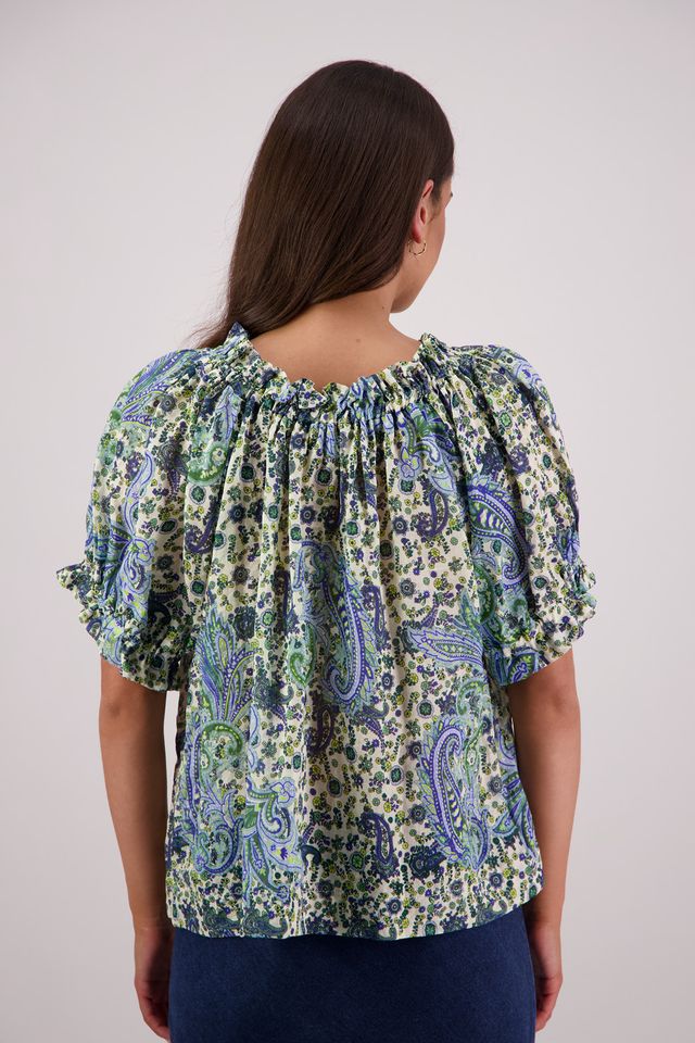 Briarwood Teddy Top | Blue Paisley