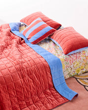 Kip & Co Blue Robin Velvet Quilted Pillowcases | Set Of 2|