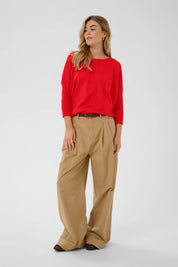 St Tropez Mila Round Neck Pullover | Valiant Poppy