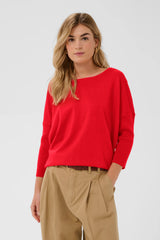 St Tropez Mila Round Neck Pullover | Valiant Poppy
