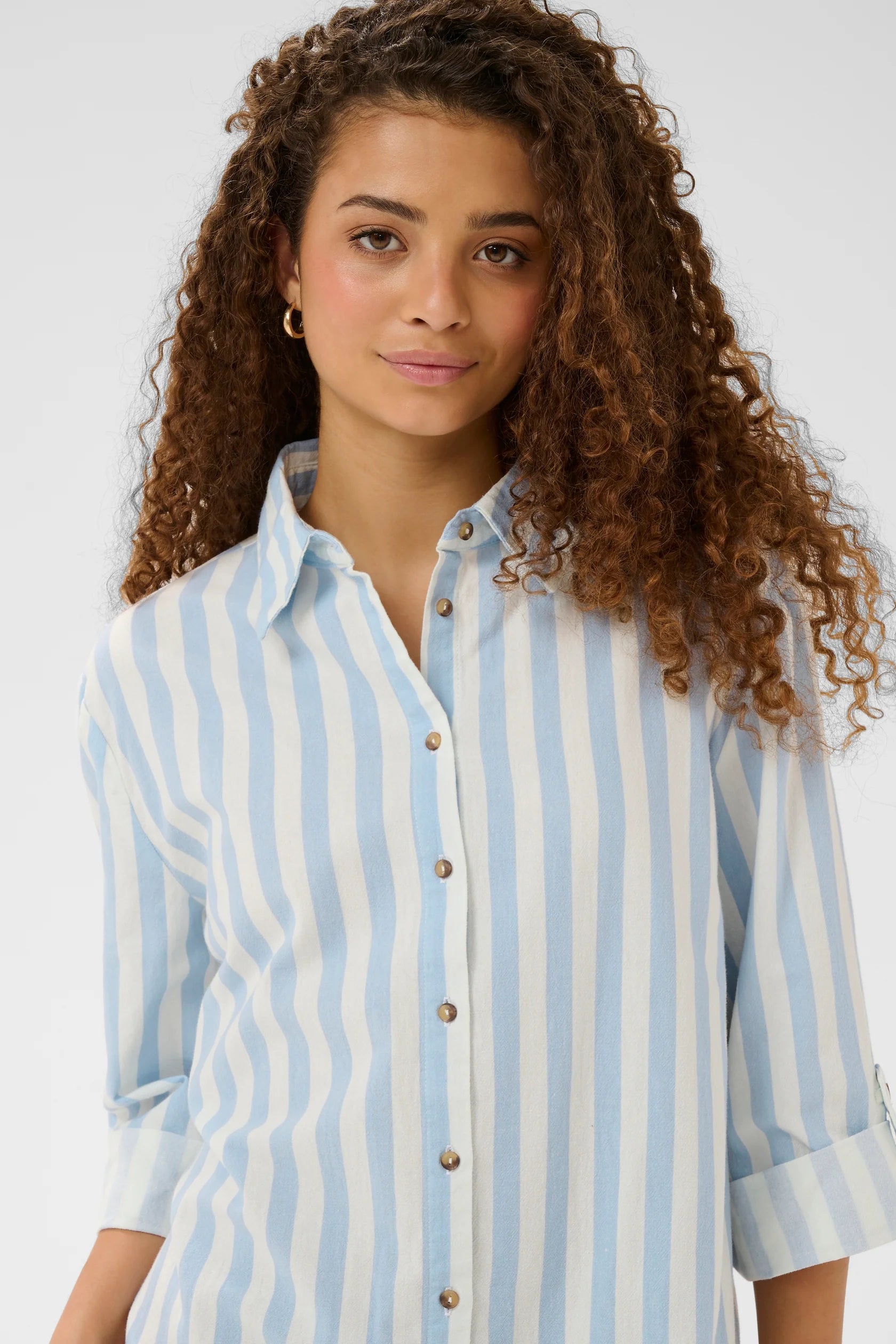 St Tropez Zalinda Shirt Dress | Skyway Ice Stripe