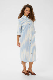 St Tropez Zalinda Shirt Dress | Skyway Ice Stripe