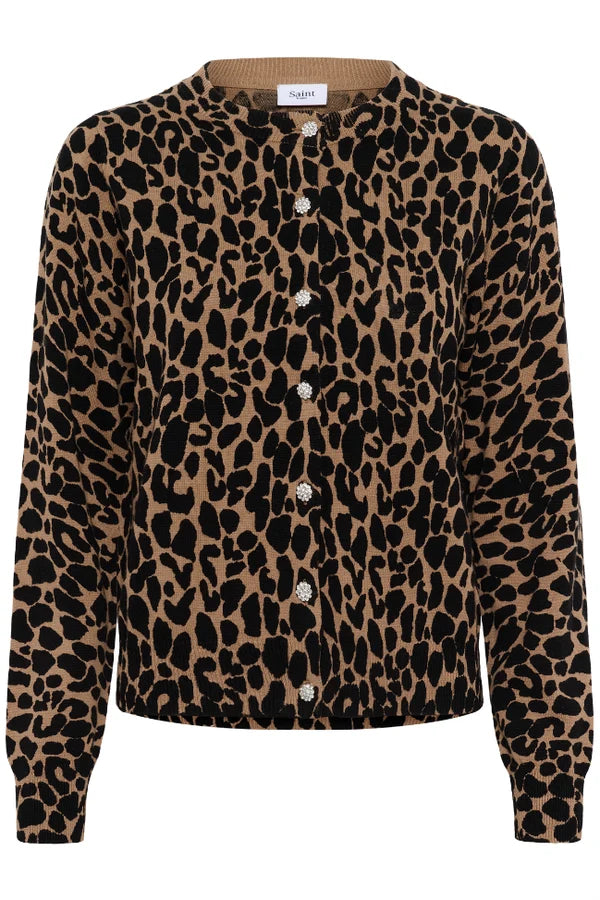 St Tropez Paloma Cardigan | Tigers Eye Spotty Leopard