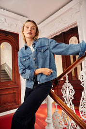St Tropez Pindre Jacket | Medium Blue Denim