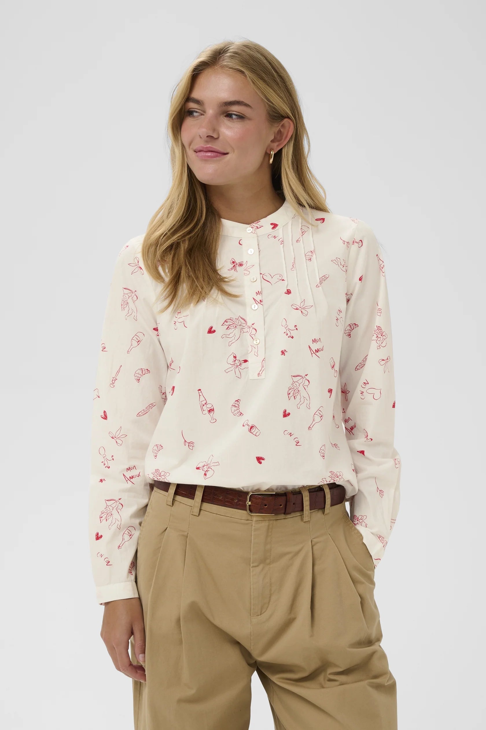 St Tropez Ponyo Shirt | Iced Red Mon Amour