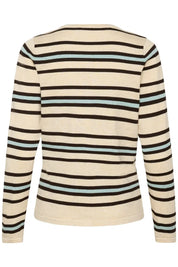 St Tropez Pila Cardigan | Brown Rice Ether Stripe