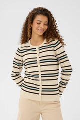 St Tropez Pila Cardigan | Brown Rice Ether Stripe