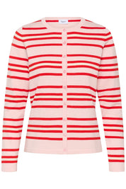 St Tropez Pila Cardigan | Pink Red Stripe