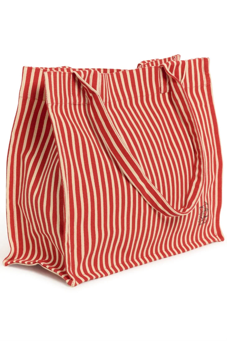 ST Tropez Pansy Bag | Poppy Seedpearl Stripe
