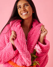Kip & Co Kiss Me Cosy Robe | Hot Pink Orange