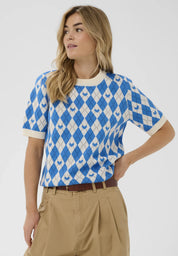St Tropez Pamilila Pullover | Blue Shades Argyle Hearts