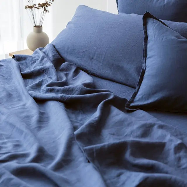 George Street Linen Pure Linen Flat Sheet | Cadet