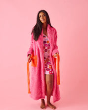 Kip & Co Kiss Me Cosy Robe | Hot Pink Orange