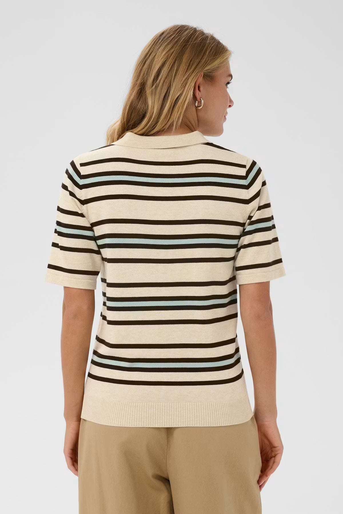 St Tropez Pila Polo | Brown Rice Ether Multi Stripe