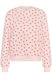 St Tropez Pamma Sweatshirt | Chalk Pink Red Heart
