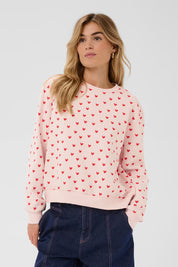 St Tropez Pamma Sweatshirt | Chalk Pink Red Heart