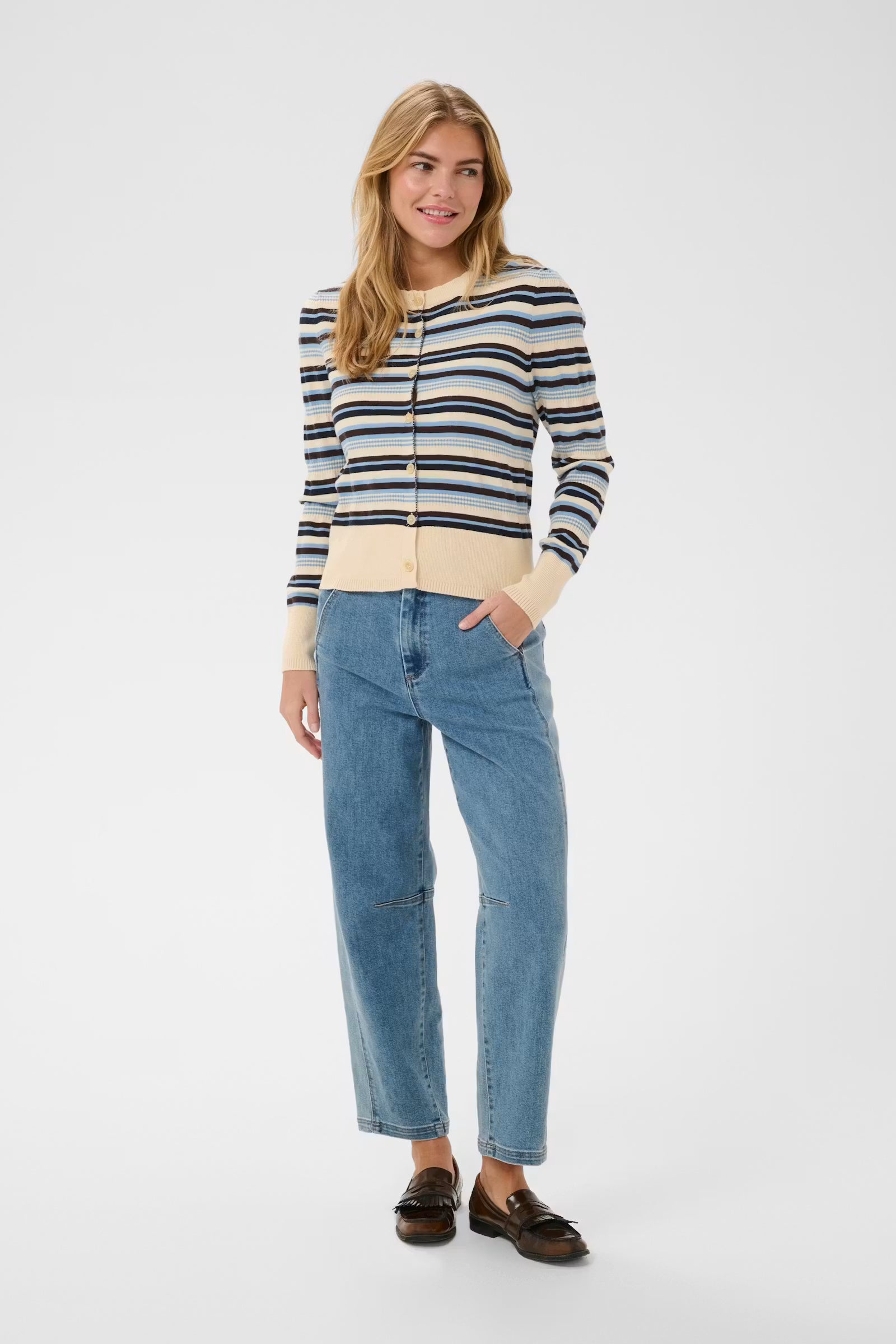 St Tropez Phillia Cardigan | Allure Multi Stripe