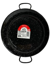 Spanish Paella Pan Traditional Enamelled | Black