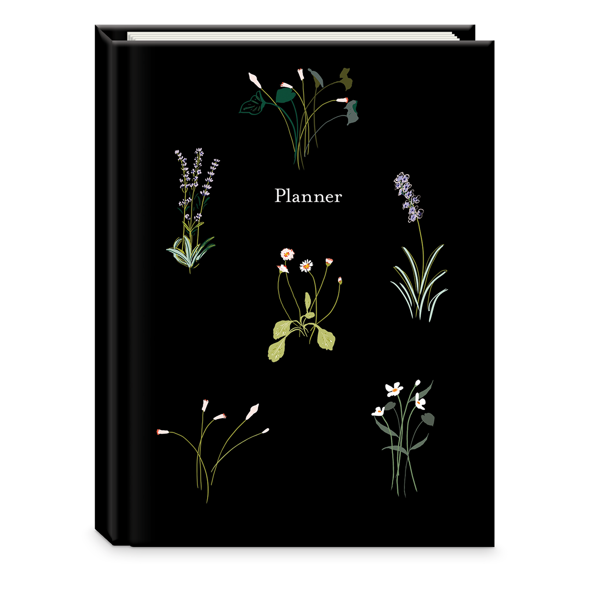 Punch Studio Undated Planner | Floral Black