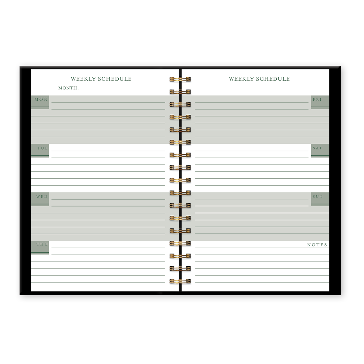 Punch Studio Undated Planner | Floral Black