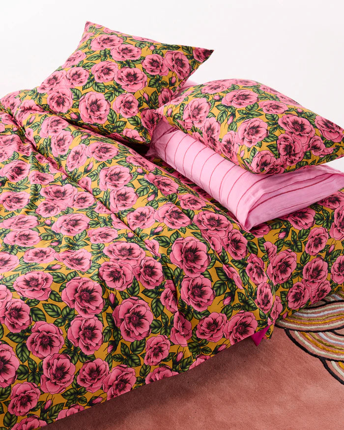 Kip & Co Golden Peony Organic Cotton Fitted Sheet | King