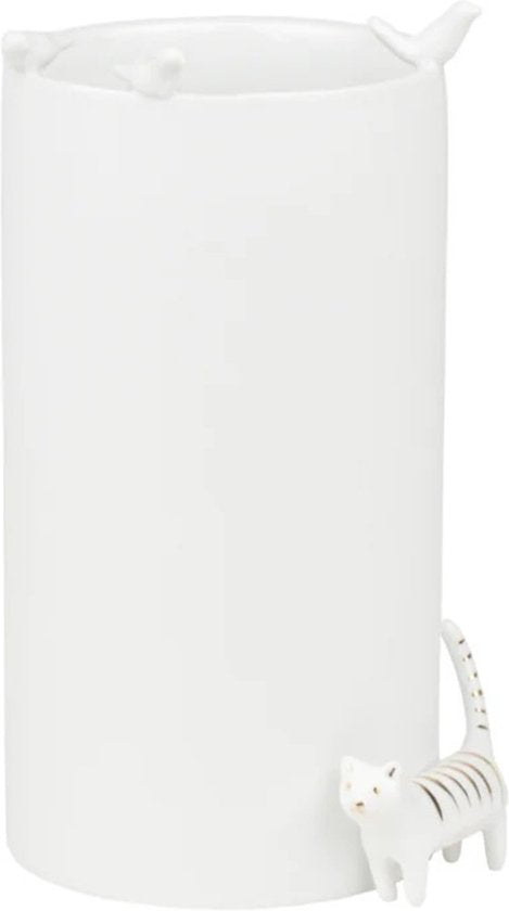 Räder Flock Of Birds & Cat Porcelain Vase