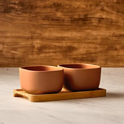 Bia Share Set of 2 Square Bowls | Terracotta