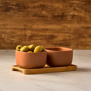 Bia Share Set of 2 Square Bowls | Terracotta
