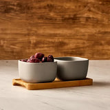 Bia Share Set of 2 Square Bowls | Grey
