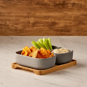 Bia Share Set of 2 Rectangle Bowls | Grey