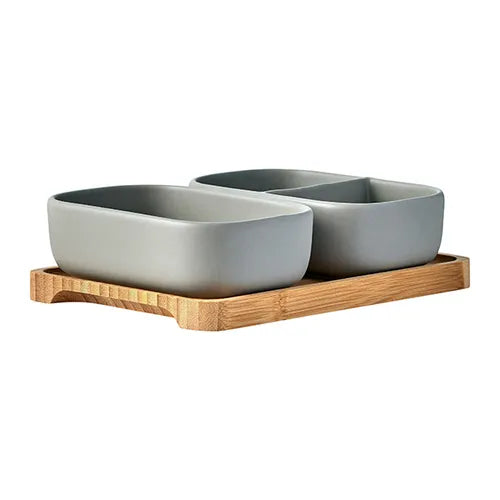 Bia Share Set of 2 Rectangle Bowls | Grey