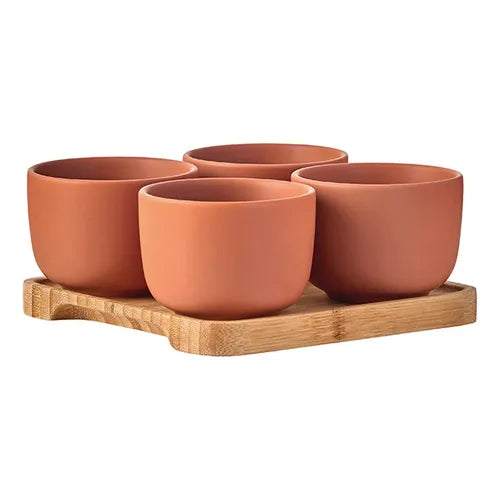 Bia Share Set of 4 Round Bowls | Terracotta