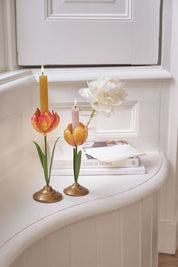 Pip Studio Tulip Candle Holder Set Of 2 | Yellow