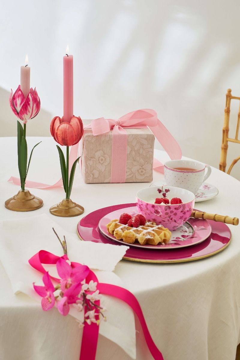 Pip Studio Set Of 2 Tulip Candle Holders | Pink