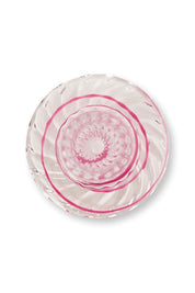 Crave Glass Candle  Holder Pink Swirl | 20cm