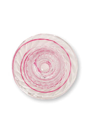 Crave Glass Candle  Holder Pink Swirl | 22cm