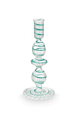 Crave Glass Candle Holder Blue Swirl | 20cm