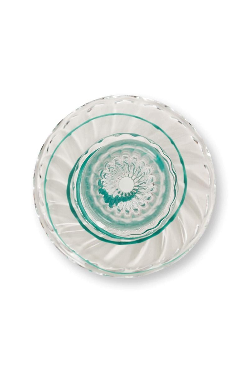 Crave Glass Candle Holder Blue Swirl | 20cm